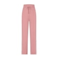 thumbnail image 5 of Women's Sweatpant Yoga Leggings Side Striped High Waist Stretch Slim Comfy Jogger Gym Sport Workout Pants Trousers Light pink 2XL, 5 of 7