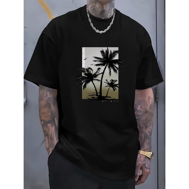 NEW YORK Letter Print Men's New Round Crew Neck Short Sleeve Tee, Fashion T-Shirt, Comfy Breathable Casual Sports Top For Spring Summer Holiday Leisure Vacation Tee For Adult, Men, Women, Teen, Teena