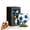 Blue Ice Ball, variant on Rotating Soccer Ball Shaped Glass Cup 10oz – Trophy Beer Mug with Gold Base for Summer Watch Parties, Game Day Drinks & Sports Fan Gifts
