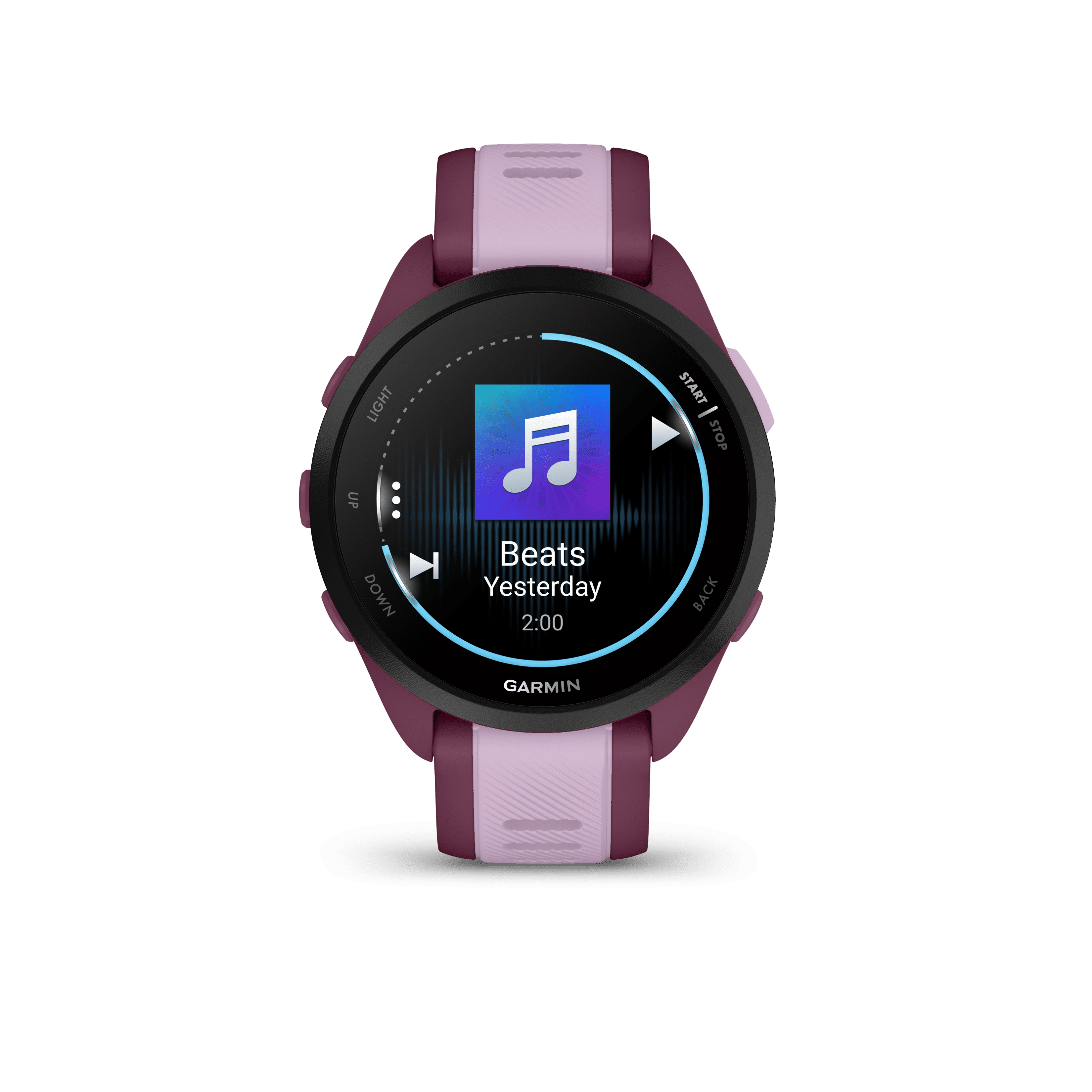 Garmin Forerunner 165 Music GPS Running Smartwatch, Berry and Lilac Bundle