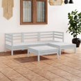 thumbnail image 1 of vidaXL 5 Piece Garden Lounge Set Solid Pinewood White, 1 of 5