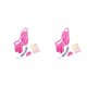 thumbnail image 4 of Vogacara Asiento de muñeca Regalos para niños con calcomanías de bricolaje Decoración de bicicletas para niños para niñas Rosa 2piezas, 4 of 4