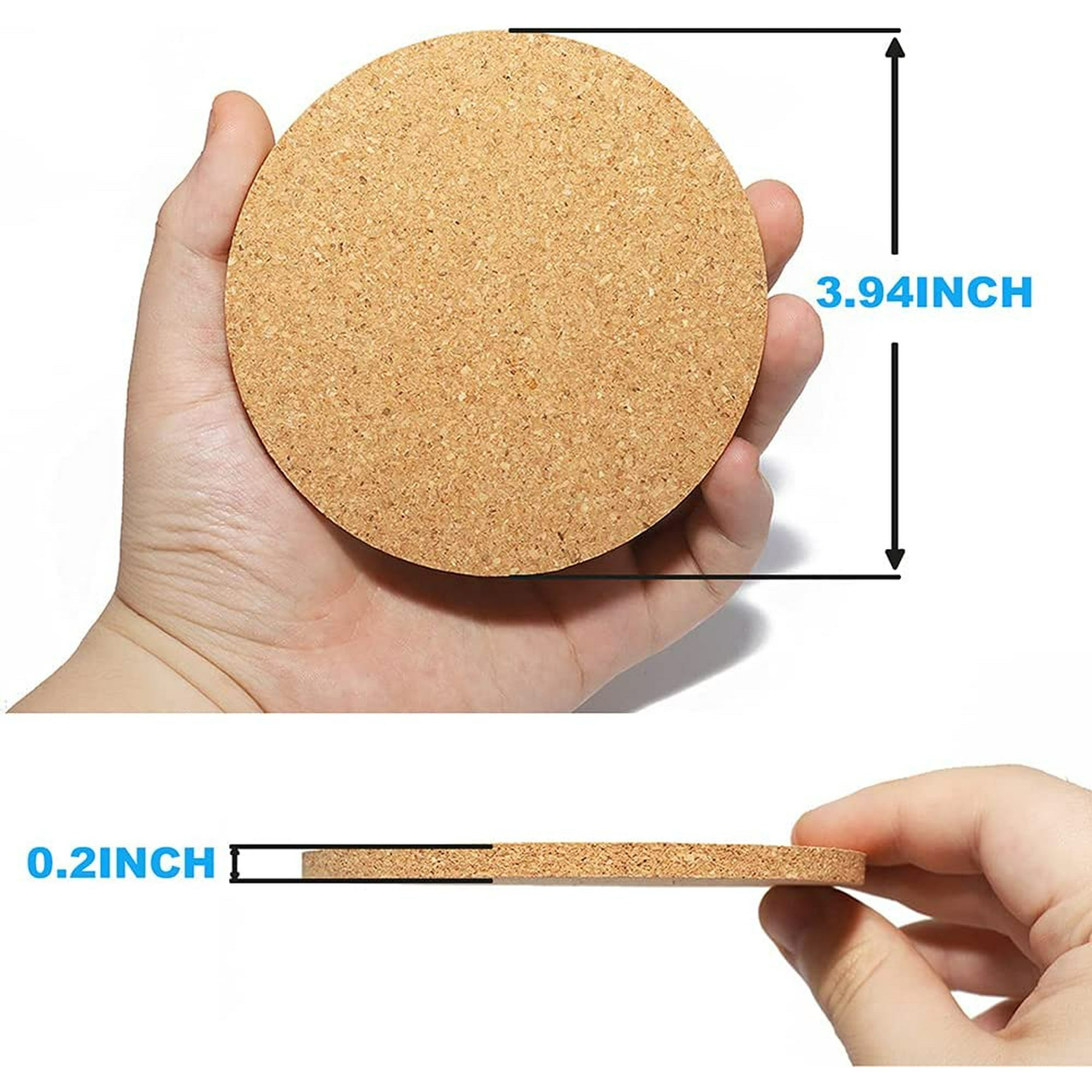 12 Sous-Verres En Liège 4 Pouces Résistant à La Chaleur Et à L'Eau Sous- Verres Ronds Naturelsboissons Bar Tee Table Basse Sous-Verres En Liège