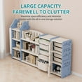 thumbnail image 4 of UNICOO® Kids Toy Storage Organizer with Removable Bins, 4-Tier Bookshelf and Cabinet - Pull-Out Drawers Shelf for Toddlers - Space-Saving Solution for Nursery, Playroom, Study Room (Blue), 4 of 7
