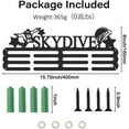 thumbnail image 2 of Skydive Medal Holder Display Hanger Rack Frame for Skydive Athletes Sturdy Black Steel Metal Wall Mounted Hooks Medal Rack Display Kid's Gift, 2 of 7