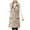 Quilted Vest-Khaki, variant on Gamivast Long Quilted Vest Women with Detachable Hooded Plus Size Stand Collar Sleeveless Padded Jackets Winter Trendy Zip up Coats with Pockets Warm Button Down Outerwear