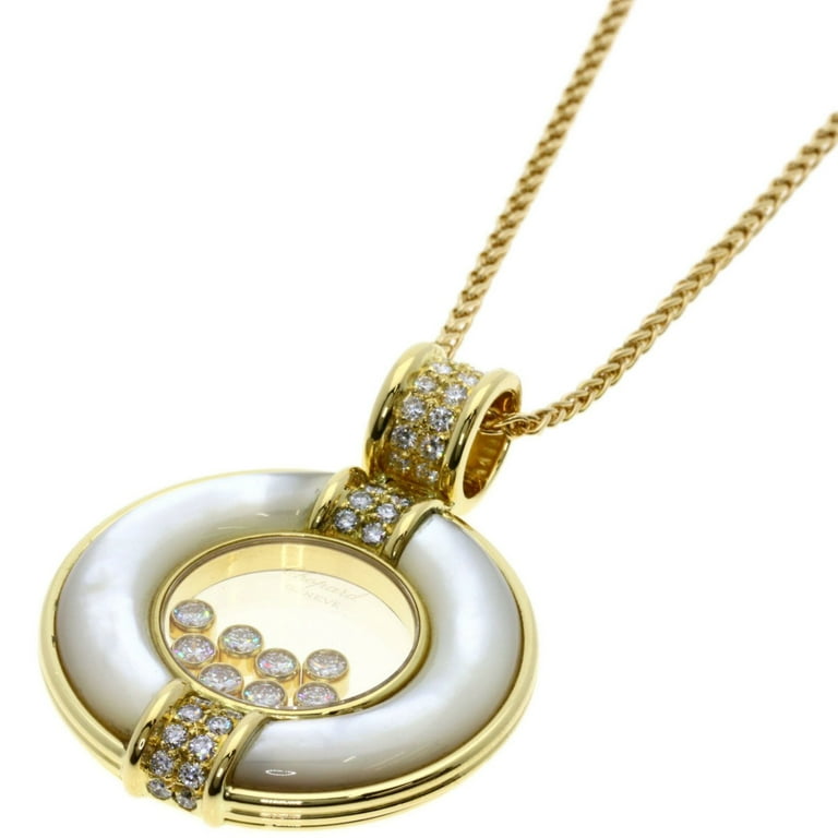 Pre-Owned Chopard Happy Diamond Shell 8P Large Necklace K18