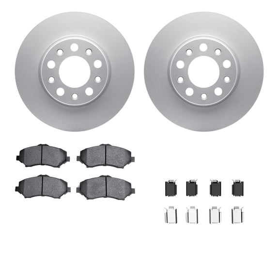 Dynamic Friction Company Front Geospec Brake Rotors with Ultimate Duty Performance Brake Pads includes Hardware 4412-42019