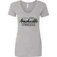 thumbnail image 3 of Inktastic From Nashville, Tennessee State Capital Distressed Text Women's V-Neck T-Shirt, 3 of 5