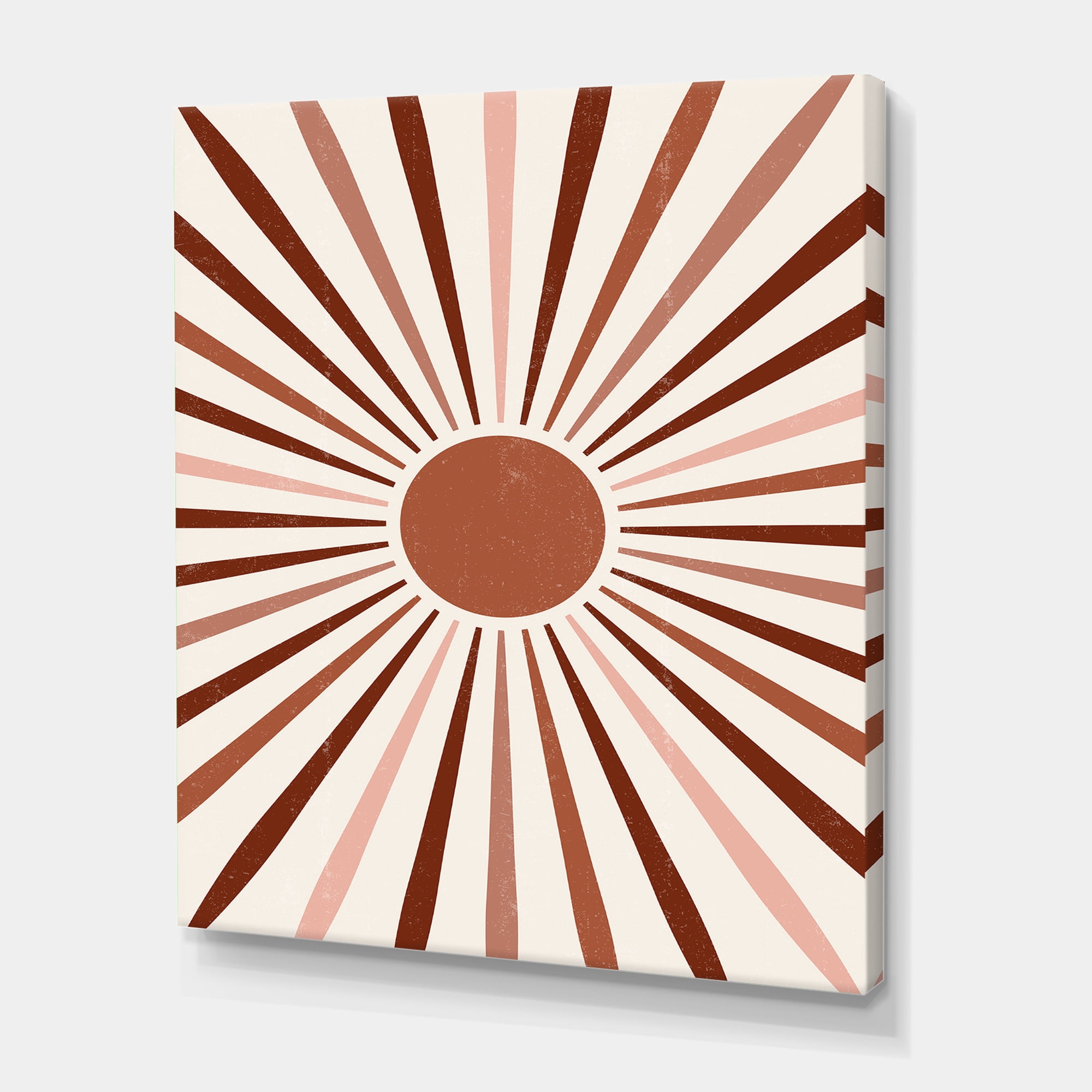 Designart ' Radiant Geometric Sun ' Modern Canvas Wall Art Print