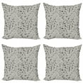 thumbnail image 1 of Floral Throw Pillow Cushion Case Pack of 4, Fictional Tiny Chamomile Flower Inspired Abstract Design Repeating Pattern, Modern Accent Double-Sided Print, 4 Sizes, Grey and Eggshell, by Ambesonne, 1 of 2