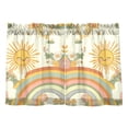 thumbnail image 7 of Yayeee Kitchen Curtains Tier Pair Light Filtering 27"x36" Rod Pocket Short Cafe Window Panel, Beige Clouds, 7 of 7