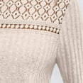 thumbnail image 5 of XIAONU Womens T Shirts pleasure Ribbed baggy Pullover Tee Hollow Utetheisa Kong Long Sleeved Round Neck Solid Color T-Shirt Top, 5 of 6