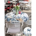 thumbnail image 5 of Outdoor Tablecloth with Umbrella Hole for Patio/Picnic/Party/Camping, Blue Crab Coastal Waterproof Table Cloth Round Cover Washable, Beach Starfish Nautical Coral Shell (Dia 60"), 5 of 8