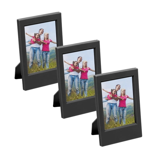 Uxcell 3 Pcs Mini Picture Frames 2.4 x 3.62 inch Marco de Foto Rectangular para Hogar Oficina Dormitorio Negro