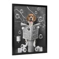 thumbnail image 2 of WFSposter Beagle Dog Sitting on Toilet Wall Art Bathroom Dog Wall Decor Black and White Animal Bathroom Funny Pictures Farmhouse Dog Wall Décor for Toilet Bathroom Framed Artwork 12x16in, 2 of 7