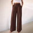 thumbnail image 2 of Audhol Business Casual Outfits for Women, Women's Summer Wide Leg Casual Trousers High Waist Summer Trousers Lightweight Casual Suit Trousers Comfortable Business Trouser Work Pants Women Coffee XL, 2 of 5