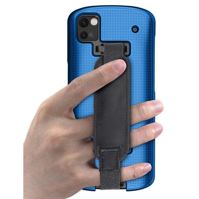 Étui + Dragonne Combinés for Zebra TC53 TC58 pour Ordinateur Mobile, Étui Protecteur Rigide Mince Texturé Nakedcellphone avec Béquille - Bleu Cobalt