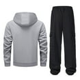 thumbnail image 3 of Fmbrln 2 Piece Sets for Men Quarter Zip Up Long Sleeve Hoodies and Drawstring Elastic Waist Multipockets Cargo Pants Sets Fashion Casual Outfits Sets, 3 of 4