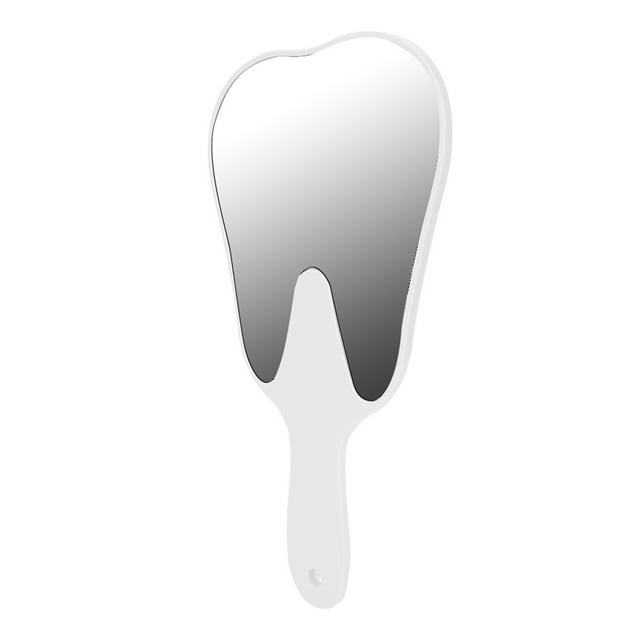 Espejo dental NikouMX con forma de diente color blanco rosa morado