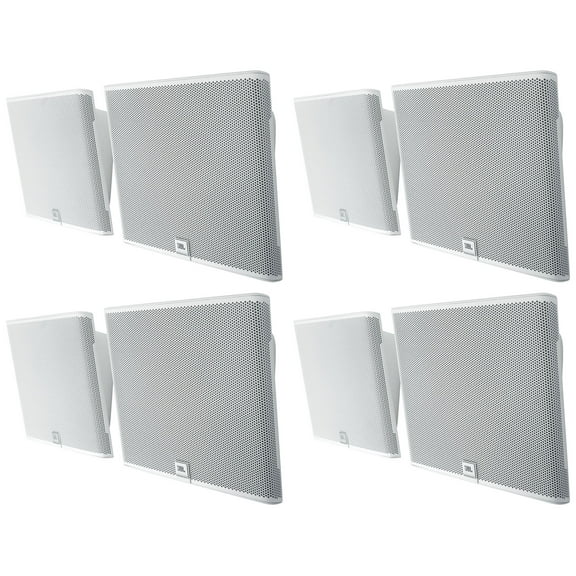 (8) JBL SLP12/T-WH White Low-Profile On Wall Mount 3" 70v Commercial Speakers