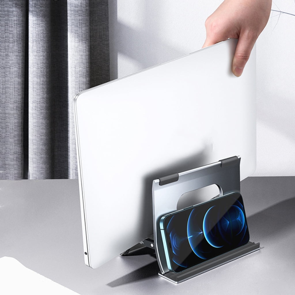 AOOOWER Vertical Laptop Stand For Desk Gravitational Auto Lock Aluminum Holder