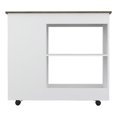 thumbnail image 1 of FM FURNITURE Arizona 39"W Engineered Wood Kitchen Cart in White/Dark Brown, 1 of 7
