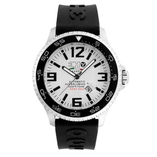 3H Italia DPS10N Ocean Divers Watch, 52mm, Black and White, Water