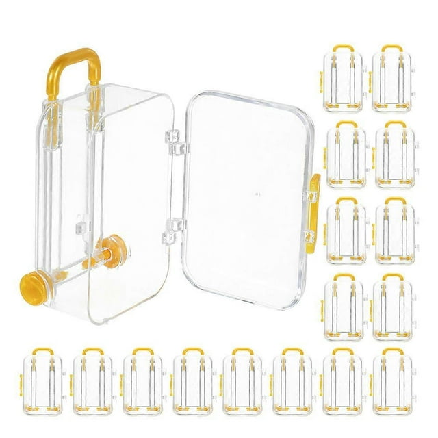 Material Mini Suitcase Candy Boxes for Party Favors and Wedding Decor Yellow Color