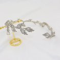 thumbnail image 5 of Diadema de boda con hojas de cristal, diadema nupcial para dama de honor, banda para la frente, Tiara nupcial con diamantes de imitación, corona (1 unidad), 5 of 5
