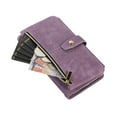 thumbnail image 5 of Allytech Zipper Wallet Case for iPhone 15 Plus with Wrist Strap & Shoulder Strap, Premium PU Leather Card Slots Kickstand Magnetic Clasp Shockproof Protective Cover Case - Purple, 5 of 9