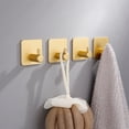 thumbnail image 2 of Robe montado en la pared gancho traceless suspensión casero baño soporte de inodoro sombrero bolso de ropa chaqueta de ropa accesorios de rack dorado 4 piezas kenally HA010228-03B, 2 of 6