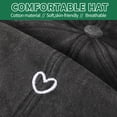 thumbnail image 4 of Bocaoying 3 Pcs Washed Cotton Baseball Caps for Men Women with Small Heart Embroidery , Breathable Retro Adjustable Dad Hats with Crown, Curved Brim Ball Caps for Daily Wear, Beige/Black/Green, 4 of 8