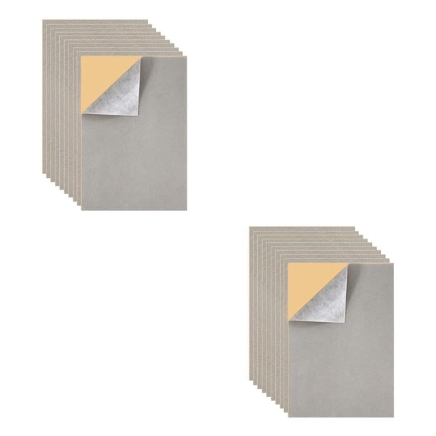 Naiovety 10 piezas A4 hojas adhesivas de terciopelo flocado pegajoso forro de caja de joyería telas suaves cajón mostrador tocador gris Gris 2piezas