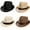 Black, variant on Racing Butterfly Unisex Hat Men Women Fedora Trilby Wide Brim Straw Cap Beach Sun Gentleman Adlut
