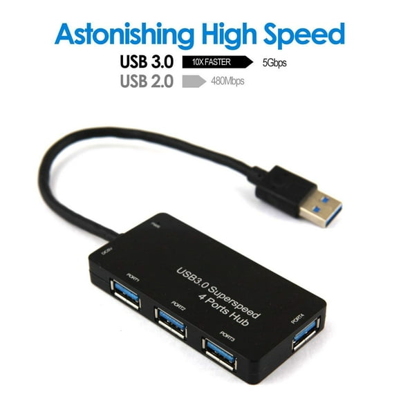 UniLink (TM) Super Haute Vitesse USB 3.0 4 Ports USB HUB Build-in USB 3.0 Câble Rétrocompatible avec USB 2.0 & nbsp;