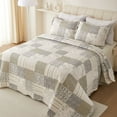 thumbnail image 4 of Reversible Lightweight Quilts 3pcs Bedding Set Multi Patterned Coverlet, 4 of 8
