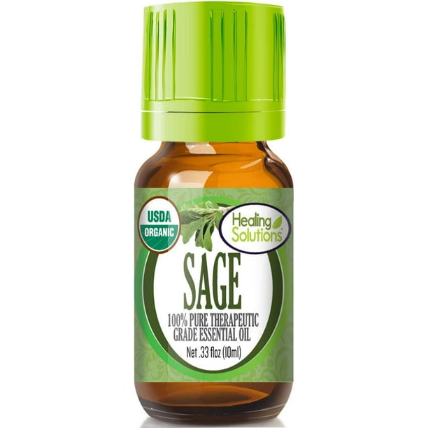 Healing Solutions Organic Sage Essential Oil (100 Pure USDA
