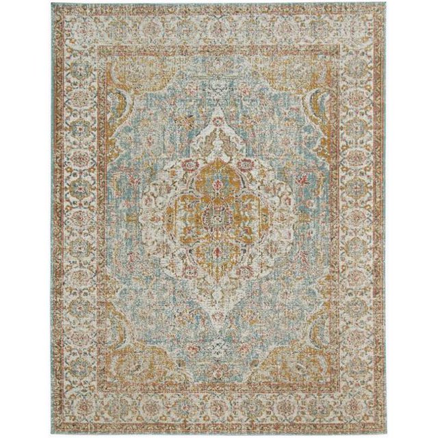 Amer Tapis ETE36767R 6 Pi. 7 Po x 6 Pi. 7 Po. R Éternel Transitionnel Tapis à la Mode&44; Or