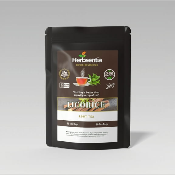 Licorice Root Herbal Tea – 20 Tea Bags | 100% Glycyrrhiza glabra | Naturally Caffeine-Free | Herbsentia