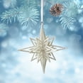 thumbnail image 2 of Luoshdecor Christmas Glitter Ornament ,White Holiday Butterfly Elk Star Hanging Decorations for Tree Wedding Party Ornaments 5.9 in, 2 of 6