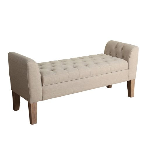 Tufted Storage Bench Settee - HomePop