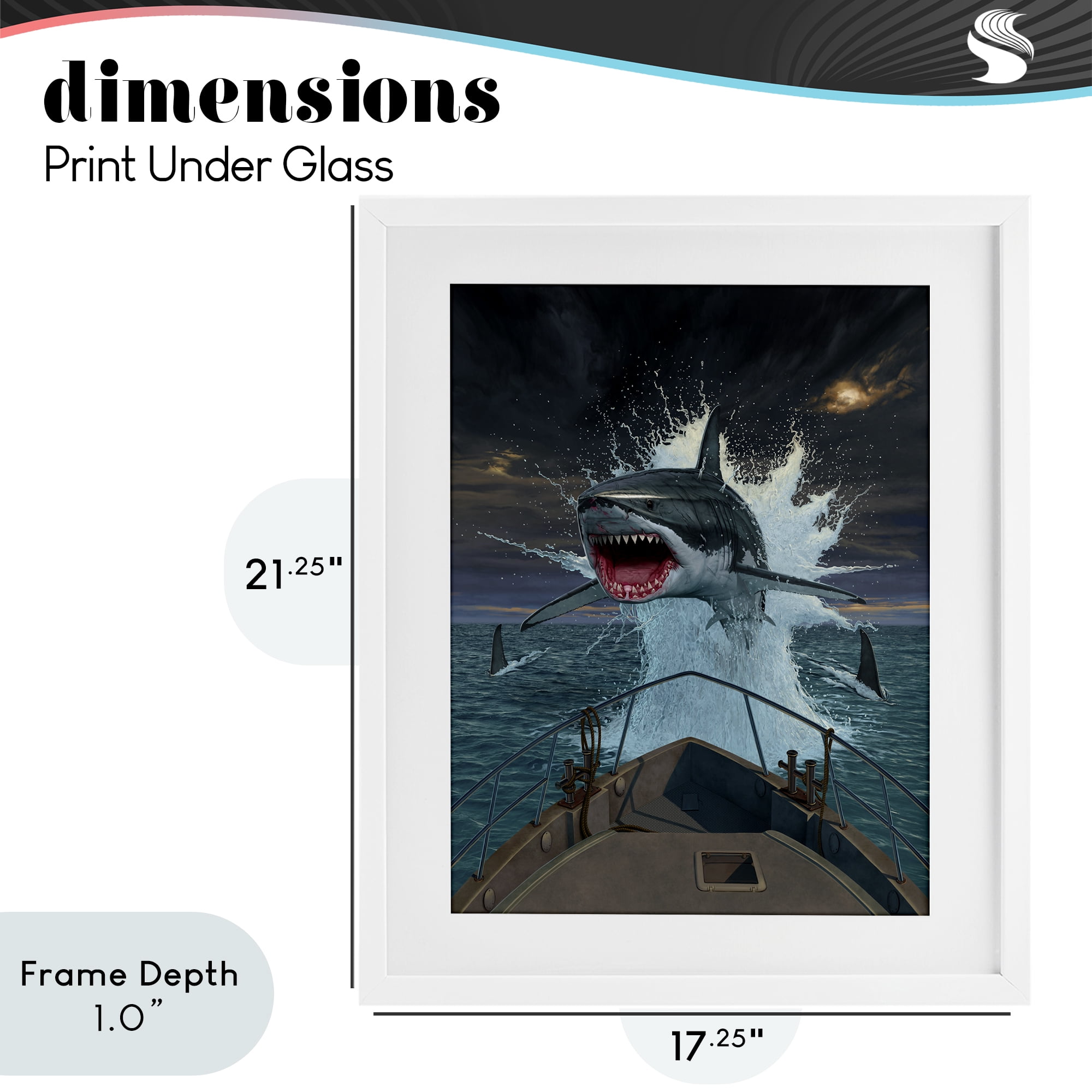 Stupell Industries Fish Out Of Water White Framed Print Under Glass, design by Vincent Hie