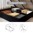 thumbnail image 6 of Full Size Bed Frame with Lift Up Storage, Upholstered Platform Bed with Vertical Channel Headboard, No Box Spring Needed, Hydraulic Storage, Black Linen, 6 of 6
