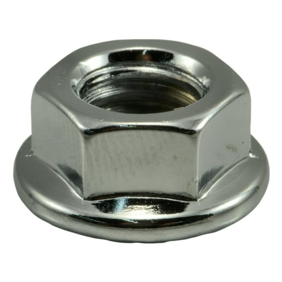 3/8"-16 Chrome Plated Steel Coarse Thread Flange Nuts (5 pcs.)