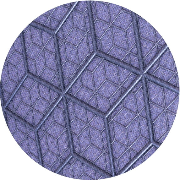 Ahgly Company Indoor Round Patterned Deep Periwinkle Purple Area Rugs, 6' Round