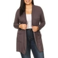 thumbnail image 3 of Women's Plus Size Casual Long Sleeves Loose Fit Side Pockets Solid Open Cardigan, 3 of 5