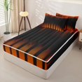thumbnail image 2 of jejeloiu Modern Geometric Pattern Zipper Twin Comforter Sets with Fitted Sheet and 2 Pillowcases For Girls,Gradient Lines Art Zipper Bedding Set For Kids,Reversible,4-Piece, 2 of 7