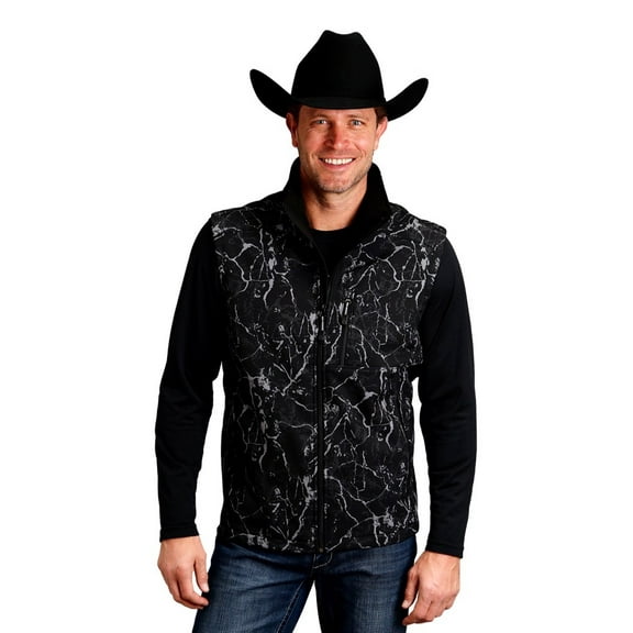 Stetson Western Vest Mens Tech Softshell XL Black 11-097-0782-7034 BL