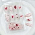 thumbnail image 4 of Uñas postizas press on GJJBQTT San Valentín 24 piezas corazón rojo, 4 of 7